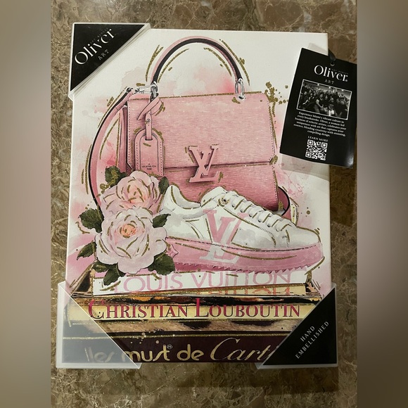 Oliver Other - OLIVER ART REMEDY NWT Fashionable Glitter Handbag Sneaker Books Canvas Wall Art